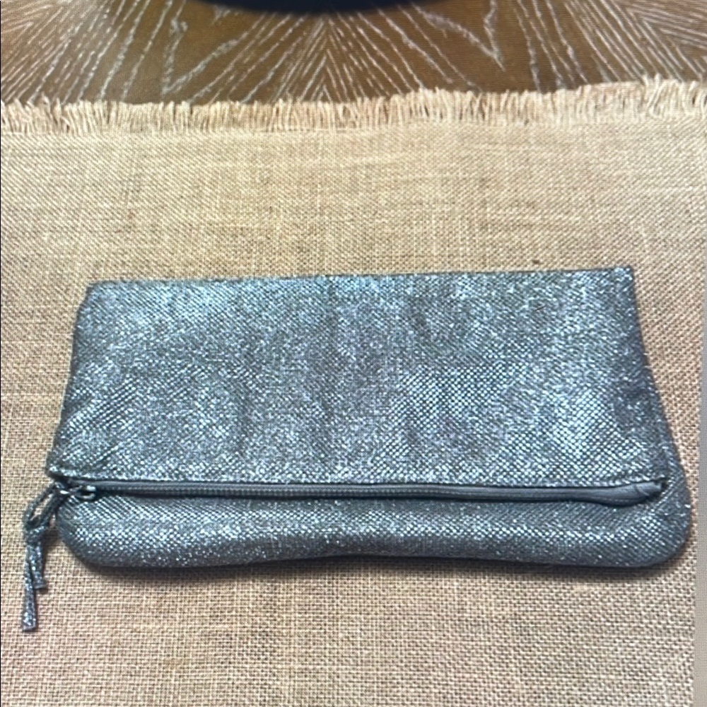 Silver Textured Clutch